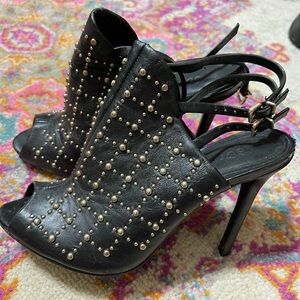 Schutz size 7 black double strap heels